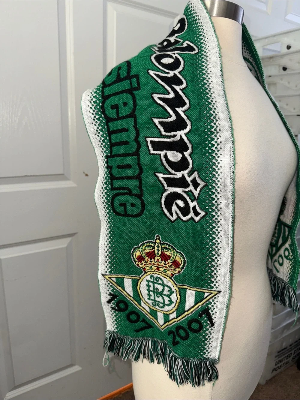 Real Betis Balompié 1907–2007 Centennial Soccer Football Scarf Green White